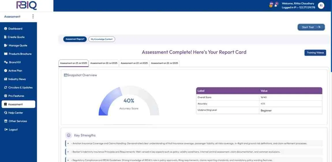 Insurance quotation system